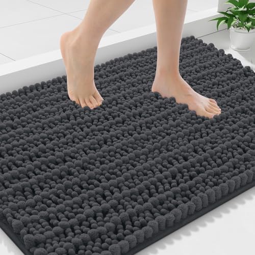 Smiry Bathroom Rugs 36X24, Extra Soft Rubber Backing Chenille Bath Mats
