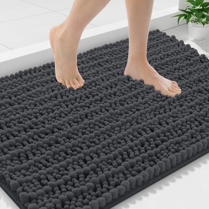 Smiry Bathroom Rugs 36X24, Extra Soft Rubber Backing Chenille Bath Mats