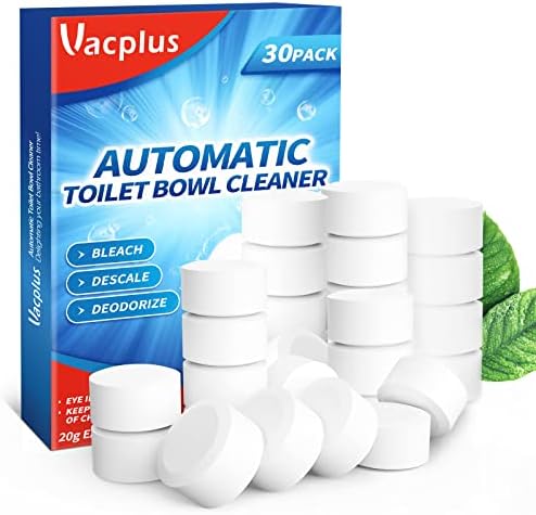 Vacplus Toilet Bowl Cleaner Tablets, 30 Pack, Auto Bleach, Long-Lasting