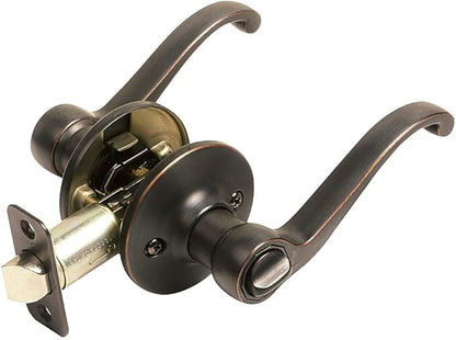 Design House Scroll Door Knob - Privacy Door Lever, 2-Way Latch for Interior Doors - Door Handle, Door Hardware & Locks, Door Levers - Oil Rubbed Bronze - 791632