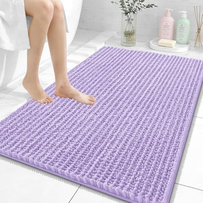 OLANLY Large Bathroom Rugs 40x32, Thick Soft Absorbent Chenille Bath Rugs