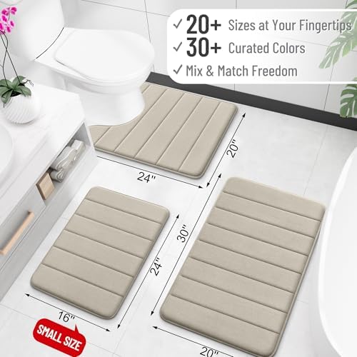 OLANLY Memory Foam Long Bathroom Rugs Runner 44x24, Super Soft Absorbent