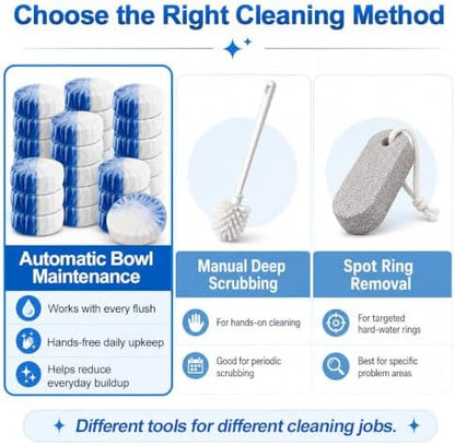 KIISIISO Toilet Bowl Cleaners 40 PACK, Long-Lasting Toilet Bowl Cleaner Tablets with Sustained-Release Technology Against Tough Stains,Automatic Toilet Cleaner for Deodorizing & Descaling