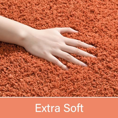 LOCHAS Bathroom Rugs 36x24 Inch, Microfiber Bath Rug Non Slip, Burnt Orange