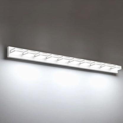 IZORRO LED Modern Bathroom Lights Fixtures(10-Light,Dimmable),Matte White Acrylic Wall Lighting,Vanity Lights for Bathroom Over Mirror - 6000k 53.5In （No Assembly Required）