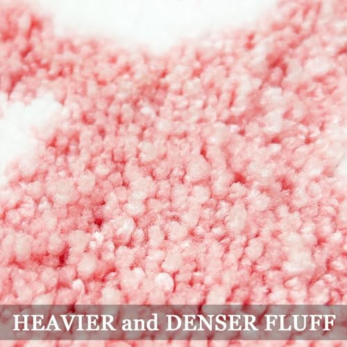 Small Bath Mat Pink Bathroom Rugs - Trendy Absorbent Cute Rugs, Pink Bathroom Decor, Non Slip Bath Mat Decor Funny Rug Aesthetic Bathmats for Sink tub and Shower 16" x 24"