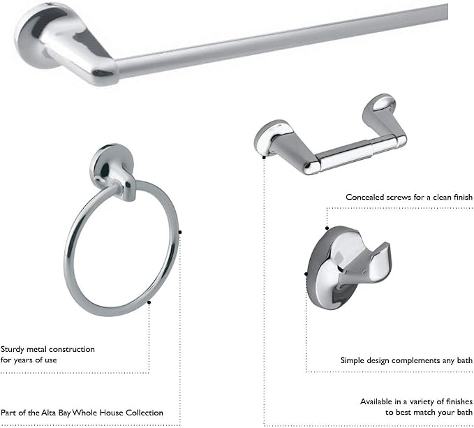 Design House 538355 Calisto Wall-Mounted Towel Ring Satin Nickel | Wall Mount, Transitional, Zinc, Hardware, 558171