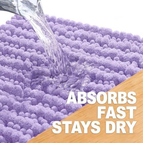 OLANLY Large Bathroom Rugs 44x32, Thick Soft Absorbent Chenille Bath Rugs