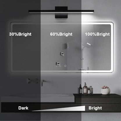 Ralbay 24 inch Dimmable Black LED Modern Vanity Light 24W Frosted Aluminum for Bathroom Vanity Lighting Fixtures Cool White 6000K