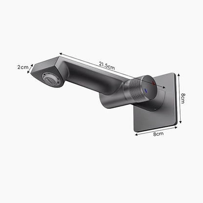 BiaoTeng Concealed Faucet for Bathroom Sink Wall Mount Hot and Cold Wall Mounted Faucet Bathroom Brass Single Handle Grey