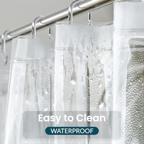 Titanker Clear Shower Curtain Liner, Plastic Shower Liner PEVA 72 x 72 Lightweight Waterproof Shower Curtains for Bathroom with Magnets and Rustproof Grommets (Pack of 3)