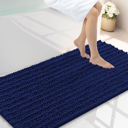 Smiry Bathroom Rugs 44X24, Extra Soft Rubber Backing Chenille Bath Mats