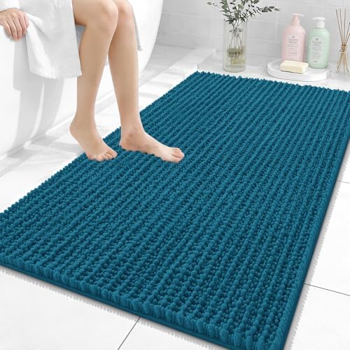 OLANLY Large Bathroom Rugs 44x32, Thick Soft Absorbent Chenille Bath Rugs