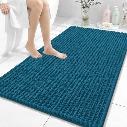 OLANLY Large Bathroom Rugs 44x32, Thick Soft Absorbent Chenille Bath Rugs