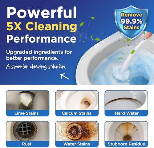 50 Count Disposable Toilet Brush Refills & Scrubber Pads – Universal Replacement Heads for Toilet Cleaning Brush, 3-Layer Heavy Duty Design - No Falling Apart, Fresh Fragrance