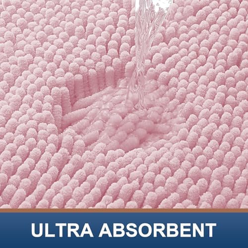 Smiry Bathroom Rugs 30X20, Luxury Chenille Extra Soft Absorbent Bath Mat
