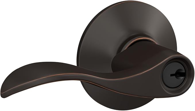 Schlage F51A ACC 716 Accent Door Lever, Keyed Entry Lock, Aged Bronze