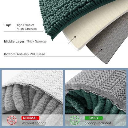 Smiry Bathroom Rugs 47X20, Luxury Chenille Extra Soft Absorbent Bath Mat