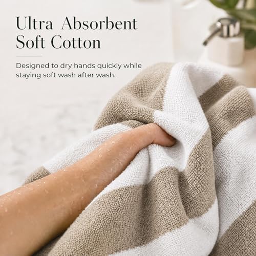 Decorative Hand Towels Set of 2 - Soft Boho Cotton for Bathroom or Kitchen
