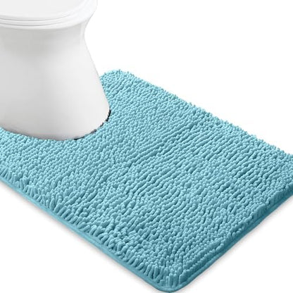 Yeaban Toilet Rugs U-Shape 20"x24", Aqua