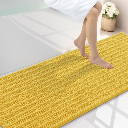 Smiry Bathroom Rugs 70X24, Extra Soft Rubber Backing Chenille Bath Mats
