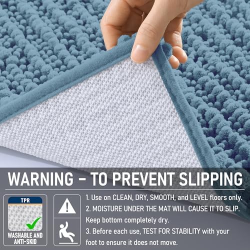 OLANLY Large Bathroom Rugs 40x32, Thick Soft Absorbent Chenille Bath Rugs