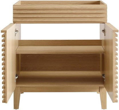 Modway Render 30" Bathroom Vanity in Oak - Sink Basin Not Included