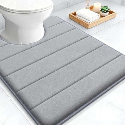 OLANLY Memory Foam Toilet Rugs U Shaped 24x20, Super Soft and Absorbent