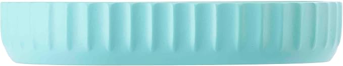IZOD - Bathroom Set, 4pc Countertop Accessories, Tumbler, Toothbrush Holder, Soap Dish & Lotion Pump, Striped Resin Decor, Dorm Room Essentials (Clubhouse Collection, Aqua)