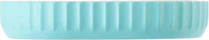 IZOD - Bathroom Set, 4pc Countertop Accessories, Tumbler, Toothbrush Holder, Soap Dish & Lotion Pump, Striped Resin Decor, Dorm Room Essentials (Clubhouse Collection, Aqua)