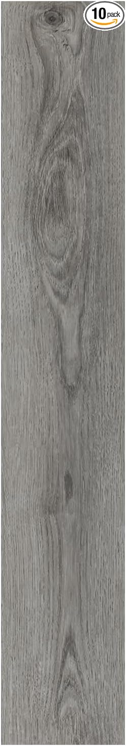 Peel and Stick Floor Tile Wood Plank Look, Self-Adheisve Vinyl Flooring | Grey, 10-Pack 14.5 Sq.Ft, Floor Tiles Peel and Stick Waterproof for Bathroom Kitchen RV Renter, 36x6inch
