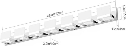 Tipace LED Modern Bathroom Vanity Light Fixtures, 7 Lights Chrome Vanity Lighting for Bathroom Wall Lights Up and Down LED Light Fixtures Over Mirror(White Light 6000K)