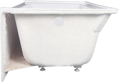 Aqua Eden VTAP603222R 60-Inch Acrylic 3-Wall Alcove Tub with Right Hand Drain Hole, White