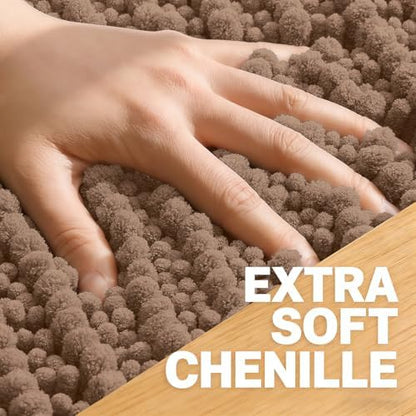 OLANLY Bathroom Rugs 36x24, Thick Soft Absorbent Chenille Bath Rugs