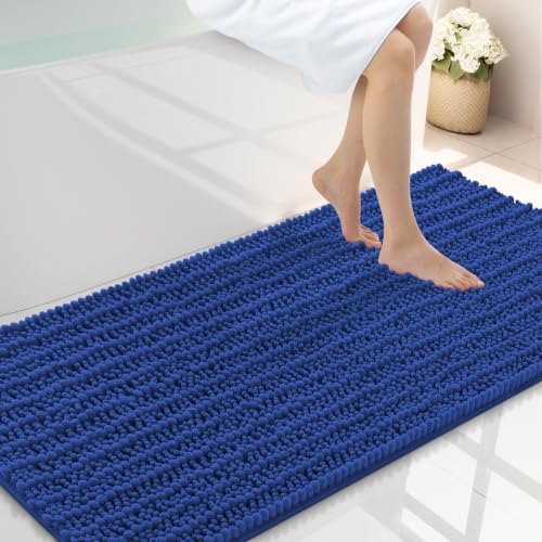Smiry Bathroom Rugs 47X24, Extra Soft Rubber Backing Chenille Bath Mats