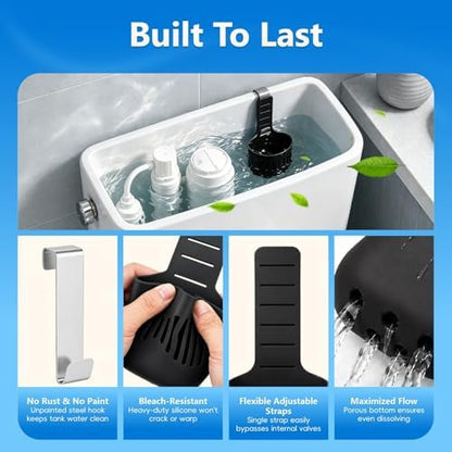 Toilet Tank Tablet Holder, Silicone Basket for Standard Toilet Tanks