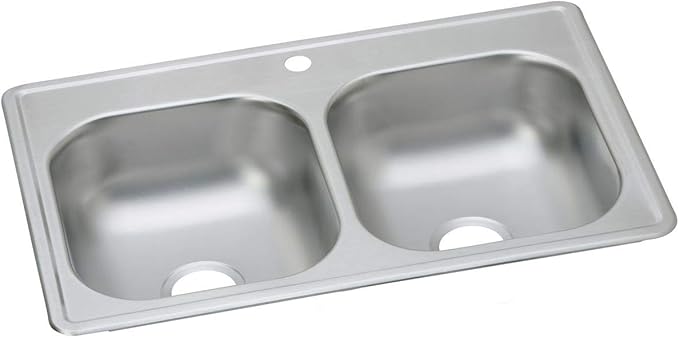 Elkay Dayton D233191 Equal Double Bowl Drop-in Stainless Steel Sink 33 x 19 x 6.4375"