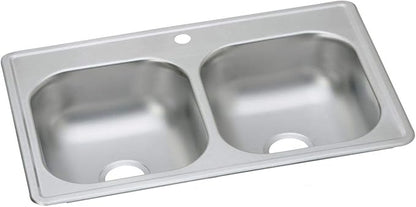 Elkay Dayton D233191 Equal Double Bowl Drop-in Stainless Steel Sink 33 x 19 x 6.4375"