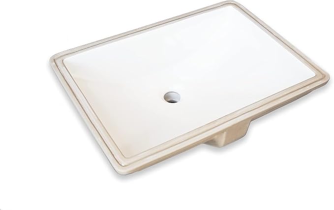 Wells Bathroom Sinkware 22-inch Rectangular Undermount Single Bowl Bathroom vessel Sink in White