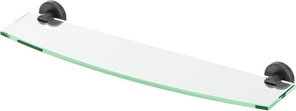 Gatco 5456MX Locke Glass Shelf, Matte Black/Wall Mounted 20.13" X 5.38" Tempered/Floating Rectangle Glass Shelf for Bathroom