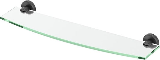 Gatco 5456MX Locke Glass Shelf, Matte Black/Wall Mounted 20.13" X 5.38" Tempered/Floating Rectangle Glass Shelf for Bathroom