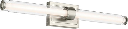 Kichler Laurene LED Bath Bar Light, Brushed Nickel | Linear vanity light with clear glass for mirrors and vanities (31" x 5"), 55239NILED