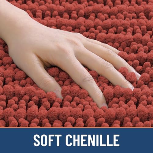 Smiry Bathroom Rugs 36X24, Extra Soft Rubber Backing Chenille Bath Mats