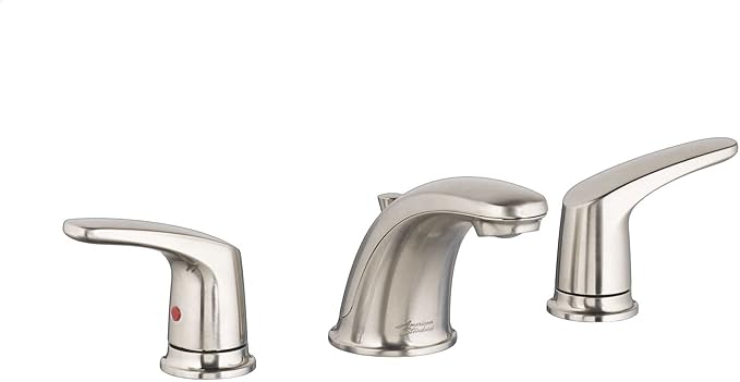 American Standard 7075800.295 Colony Pro 8 in. Widespread 2-Handle Low-Arc Bathroom Faucet with Pop-Up Drain Assembly, 1.2 GPM, Brushed Nickel