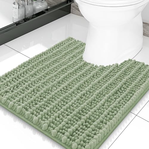 Smiry Bathroom Toilet Rugs U Shaped 20X20, Chenille Bath mats for Toilet