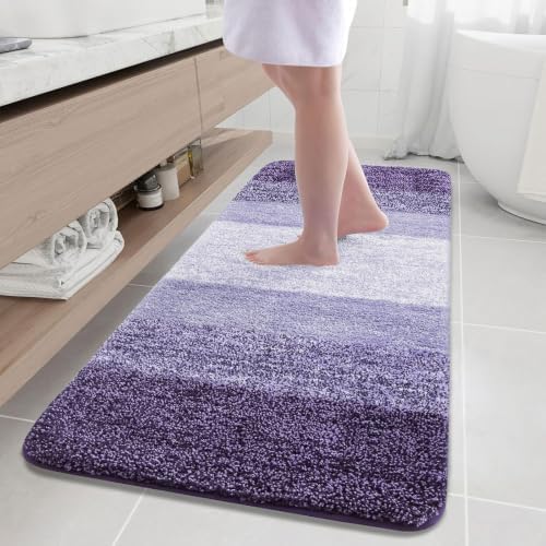 Arotive Microfiber Bathroom Rugs, Shaggy Soft Absorbent Bath Rug, 59x35