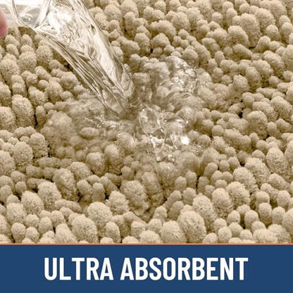 Smiry Bathroom Rugs 44X24, Extra Soft Rubber Backing Chenille Bath Mats