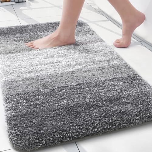Arotive Microfiber Bathroom Rugs, Shaggy Soft Absorbent Bath Rug, 24x16