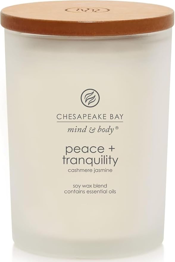 Chesapeake Bay Candle Scented Candle Peace + Tranquility (Cashmere Jasmine) Medium Jar Home Décor