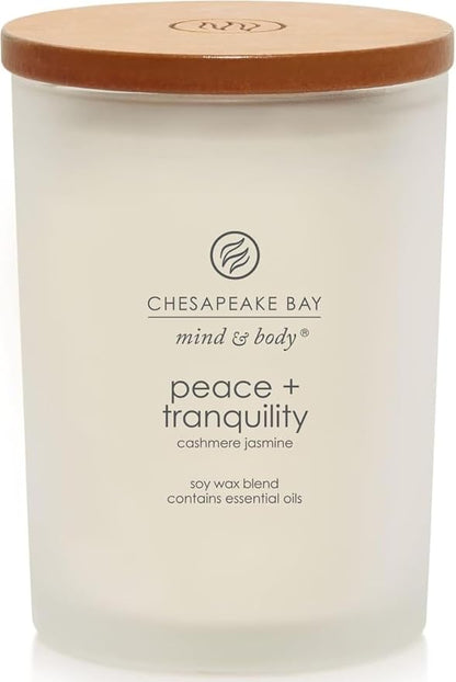 Chesapeake Bay Candle Scented Candle Peace + Tranquility (Cashmere Jasmine) Medium Jar Home Décor